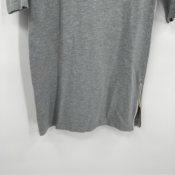 J Crew Women's Size XS Sweatshirt Dress Cotton 3/4 Sleeve Zip Sides Stripes - Picture 3 of 11